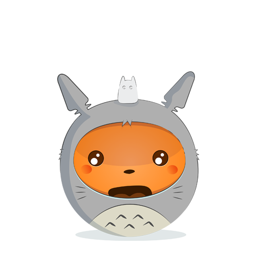 Clem est déguisé en Totoro, elle a un petit Totoro sur la tête