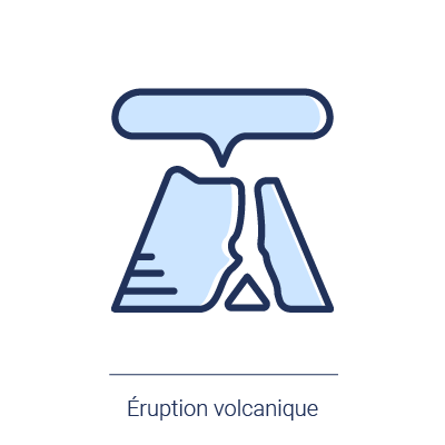 Icone illustrant l'eruption volcanique