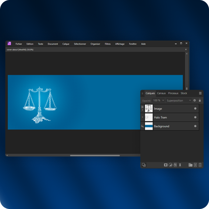 Couverture faites sur Affinity