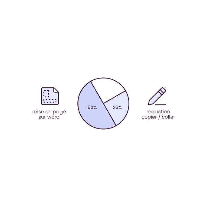 Graph des principaux problemes de l'ancienne méthode, 50% mise en page, 25% copier coller