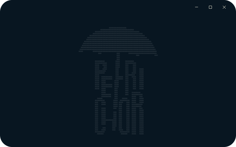 Fausse fenètre d'IDE avec vrai logo de Petrichor en Ascii