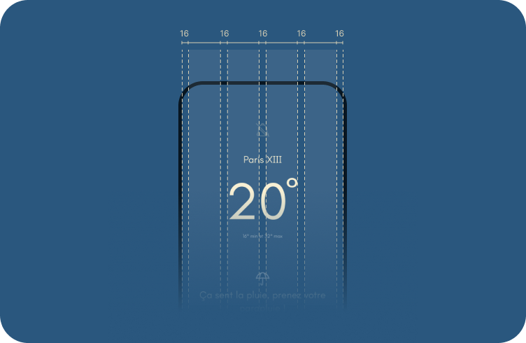 Grille que j'utilise pour l'app avec les espacement
