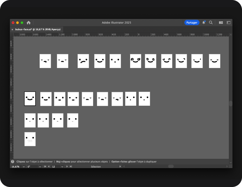 Dessins des expressions sur Illustrator